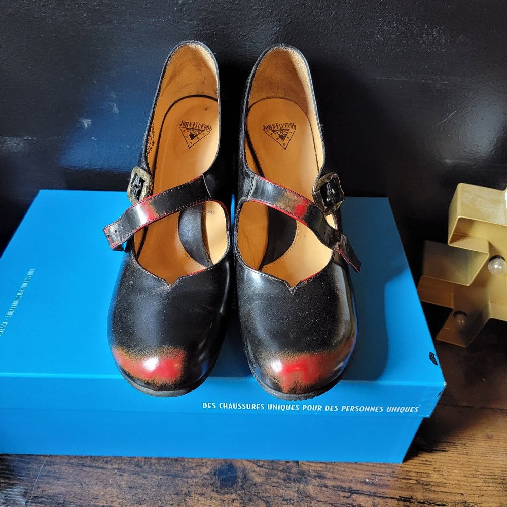 Fluevog Rockstar Moonstones in Lava - 3.5" Heels